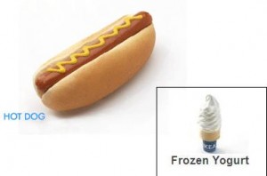 hotdog and frozen yogurt